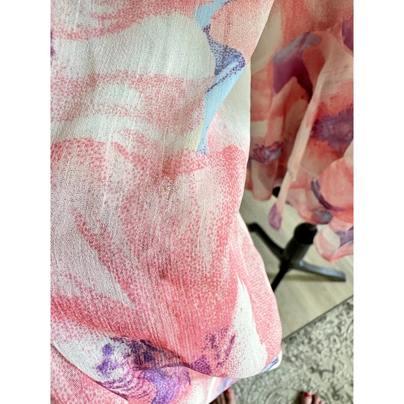 Vici Floral Ruffle Boho-Chic Blouse Size Large - Picture 3 of 10